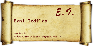 Erni Izóra névjegykártya